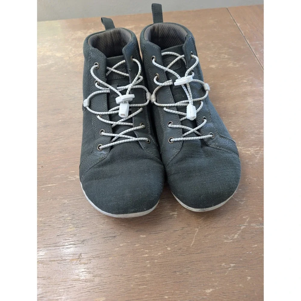 Xero Shoes Toronto Mens 9 Black Hemp Canvas Barefoot Minimalist Chukka Boots